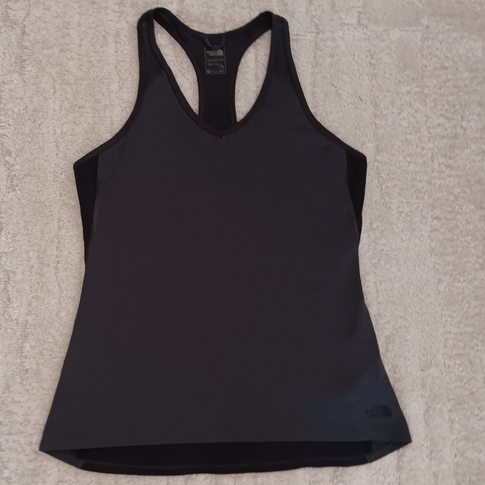 The North Face sports t-shirt size L for women, gray and black. - Picture 1 of 8
